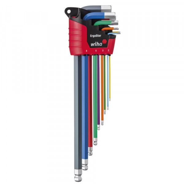 Wiha Stiftschlüssel Set farbig leuchtend - Inbus Kugelkopf - 10tlg - 43849
