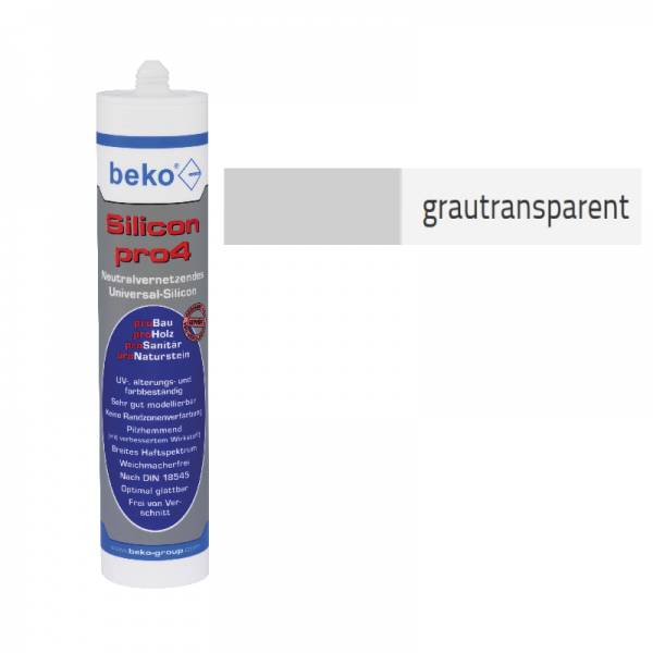 Beko pro4 Premium-Silicon 310ml - grautransparent - EBAYVARIANTE