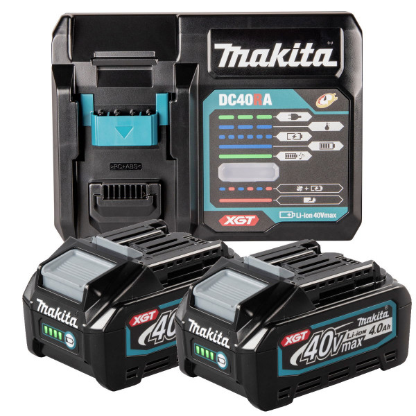 Makita Schnellladegerät - DC40RA - 40V - inklusive 2x 4Ah Akkus