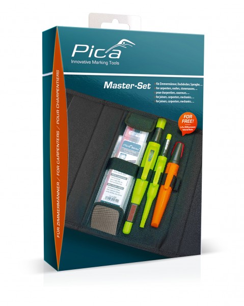 Pica Master Set Markier Set Zimmermann - 55030 - für Dachdecker, Spengler, Maurer...