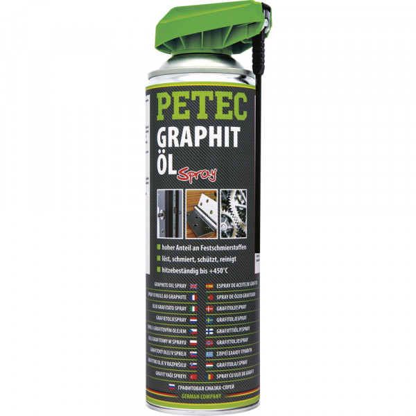 Petec 72250 Graphitöl Spray - 500ml - Spraydose - bis 450 Grad