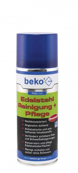 Beko TecLine Edelstahl Reinigung + Pflege - 400 ml - pflegt und vielseitig