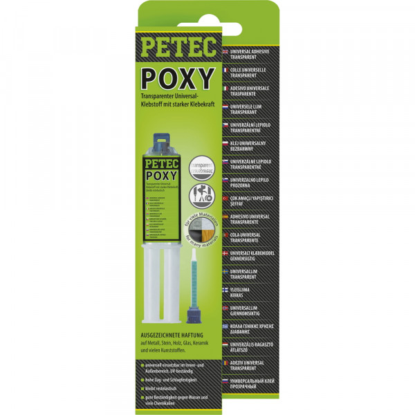 Petec 98425 Power Poxy 2K Universalklebstoff - 24ml Tube - transparent
