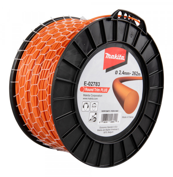 Makita Mähfaden rund orange - 2,4 mm - E-02783 - 262m - für Trimmer