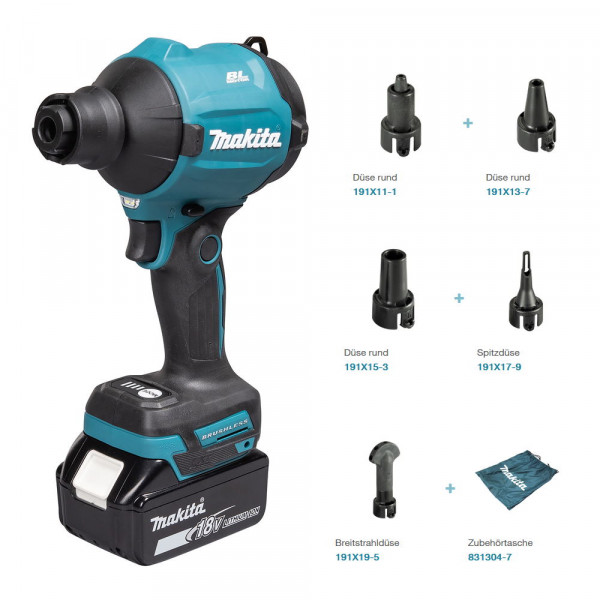 Makita Akku Gebläse - DAS180Z - 18V - 0-1,1 m3/min - ohne Akku/Ladegerät