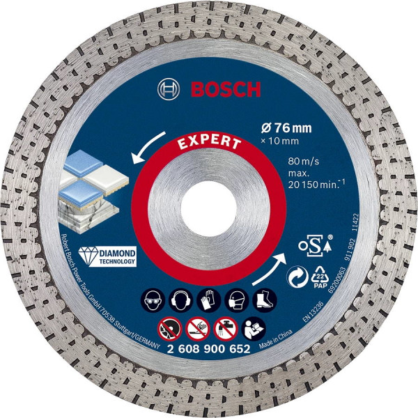 Bosch Diamanttrennscheibe - Lochung 10mm - Durchmesser 76mm - 2608900652