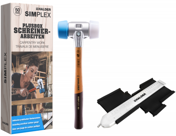HALDER Simplex-Pluxbox Schonhammer- 3117s004 - 500gr - ⌀50mm - Schreinerarbeiten