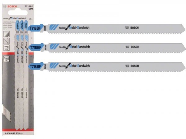 Bosch Stichsägeblätter T718 BF T 718 BF 3-teilig Blister - 180mm lang - Metall