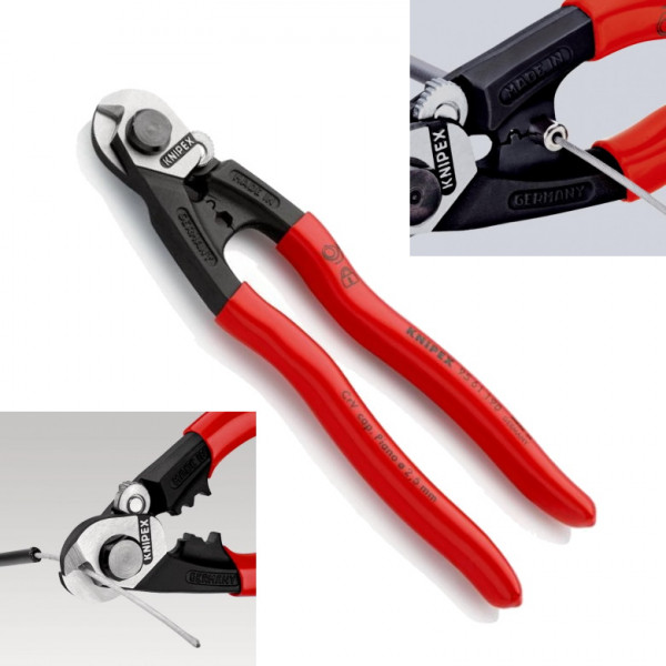 KNIPEX Drahtseilschere 95 61 190 - 190mm - Geschmiedet - Öffnungsfeder - Zange