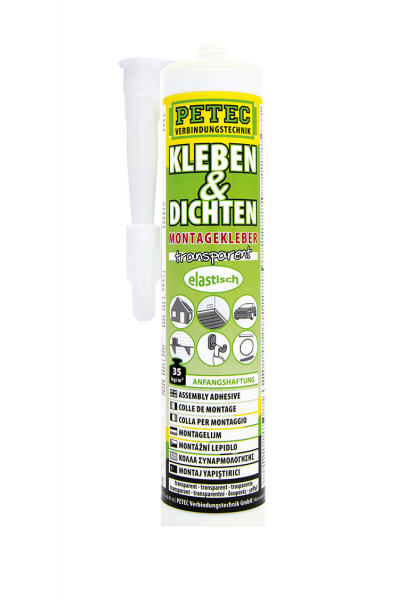 Petec 94929 Montagekleber Kleben + Dichten - 290ml - Kartusche - transparent