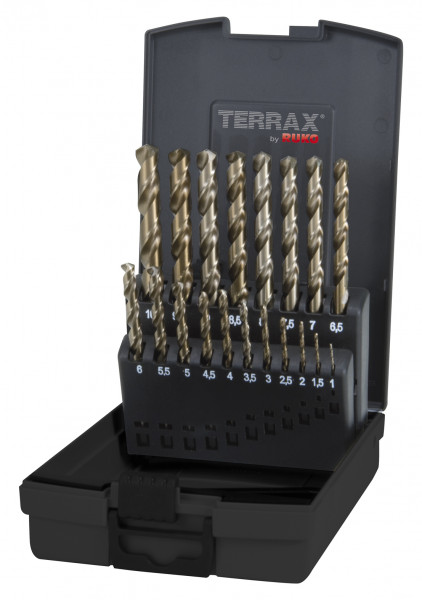 Terrax by Ruko Spiralbohrer-Satz 1-10mm - HSSE-CO 5 - 19-tlg.