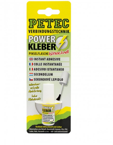 Petec 93404 POWER Kleber blitzschnell - 4 Gramm - Pinselflasche