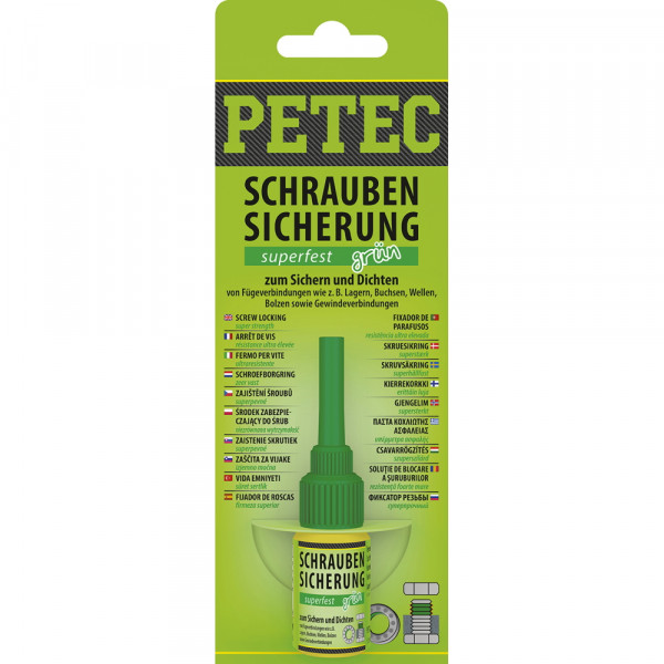 Petec 93005 Schraubensicherung superfest grün - 5 Gramm Flasche