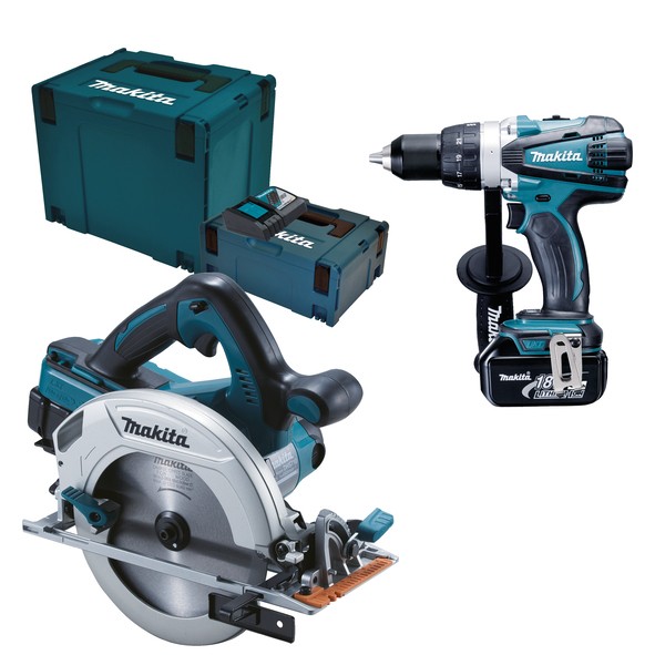 Makita Akku-Set DLX2083MJ 18V - DDF458 + DHS710 - 3x BL1840 - DC18RC