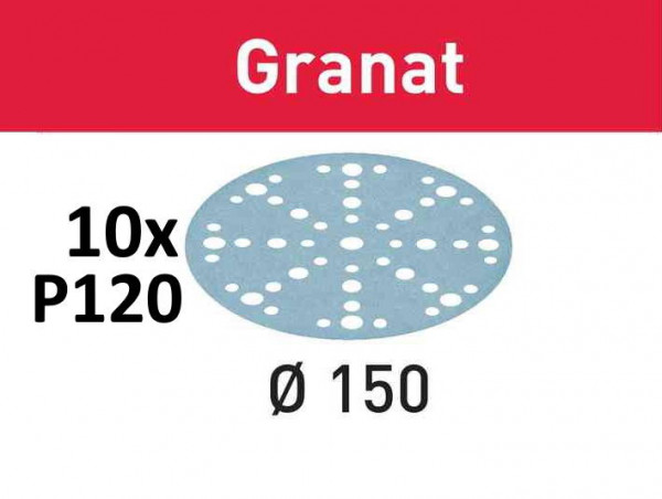 Festool Schleifscheibe Granat STF D150/48 P120 GR/10 - 575157 - 10 Stück