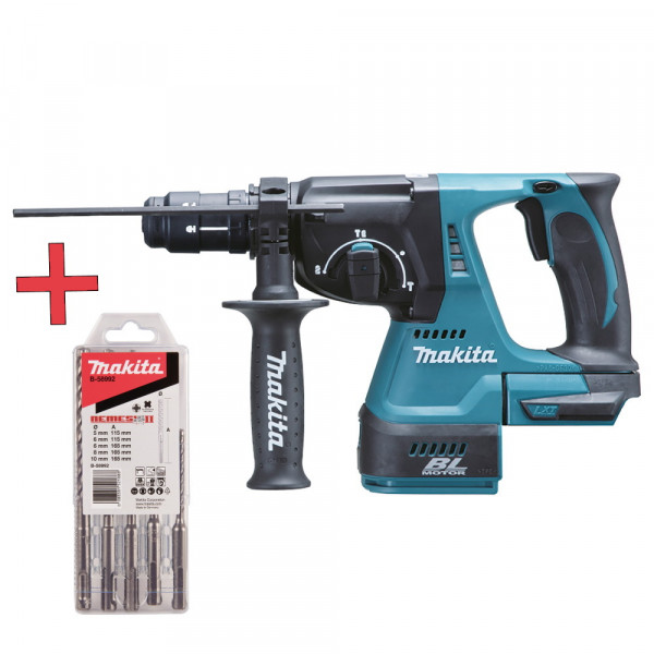 Makita Akku-Kombihammer - DHR243Z - inkl. Bohrerset - 18V - SDS+ - im Karton