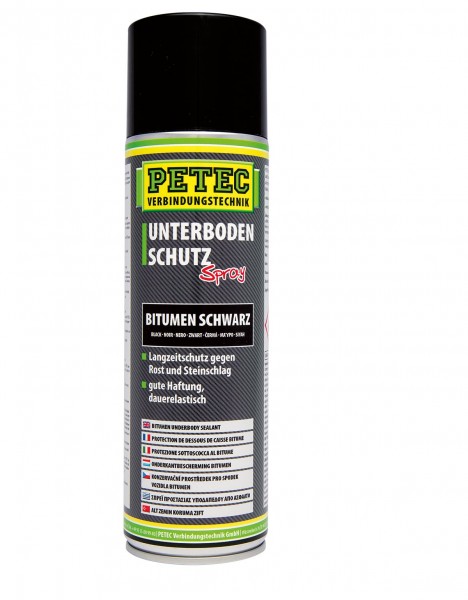 Petec 73150 Unterbodenschutz Bitumen - 500ml - Spraydose - schwarz
