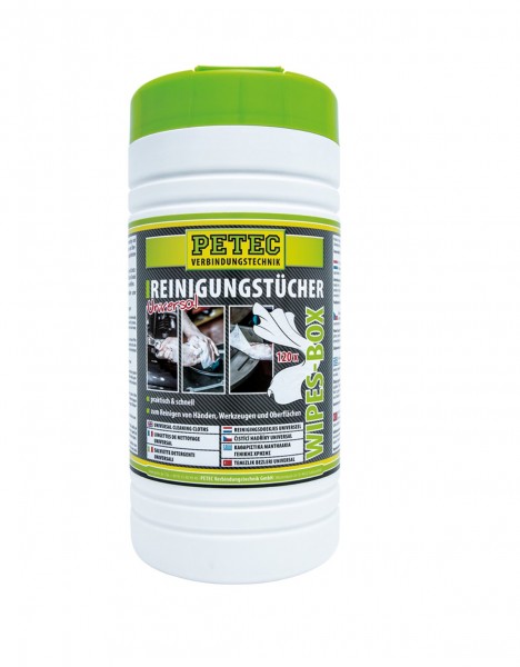 Petec 82120 Reinigungstücher - 120 Stück - Wipes Box - Universal