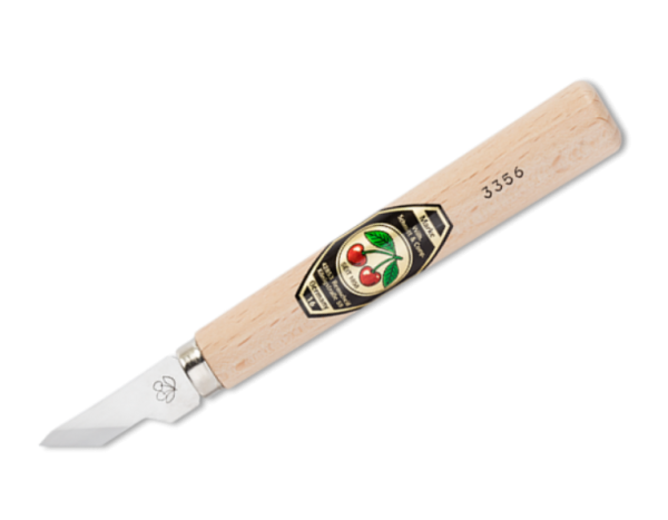 Kirschen Kerbschnitzmesser - Nr. 3356000 - schmale Klinge und schräge Schneide