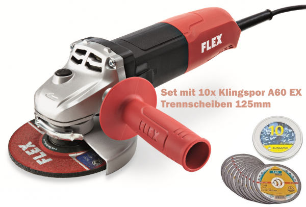 Flex Winkelschleifer L 1001 - 125 mm - 2,2kg - 1010 Watt - inkl. 10 Trennscheiben