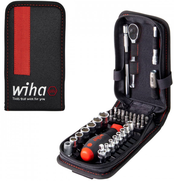 Wiha Steckschlüssel- und Bit Set - 44684 - 41-teilig - 1/4" - Gürtelclip