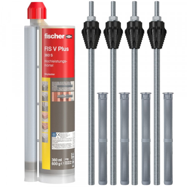 Fischer Thermax Set - 4x THERMAX M16/170 M12 - 1x Montagemörtel FIS V Plus 360 S